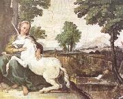 Domenichino The Maiden and the Unicorn (mk08) Spain oil painting artist