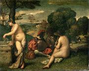 Giorgione Concerr Champetre (mk08) Spain oil painting reproduction