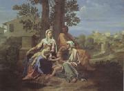 Poussin The Holy Family in a Landscape (mk05) oil