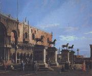 Canaletto Capriccio con i cavalli della basilica posti sulla Piazzetta (mk21) oil