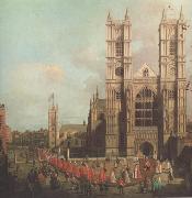 Canaletto L'abbazia di Westminster con la processione dei cavalieri dell'Ordine del Bagno (mk21) Spain oil painting reproduction