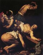 Caravaggio The Crucifixion of St Peter Spain oil painting artist