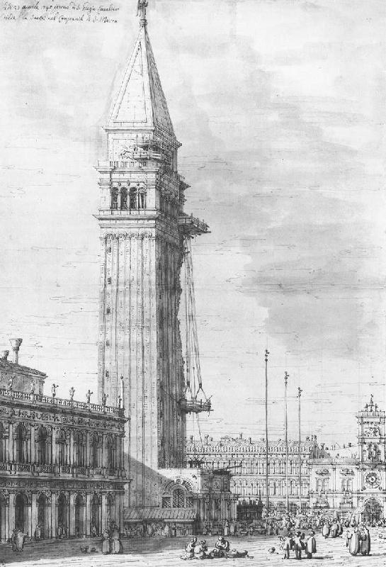Canaletto The Piazzetta: Looking North, the Campanile under Repair bdr oil painting picture