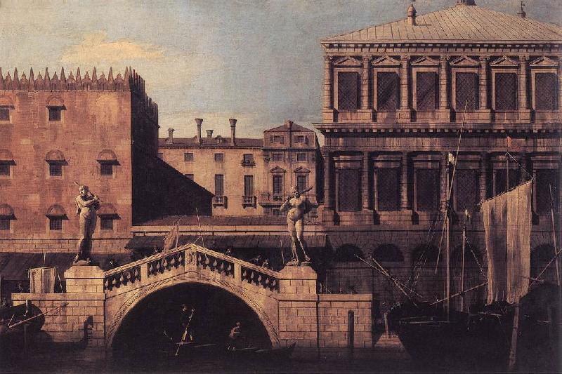 Canaletto Capriccio: The Ponte della Pescaria and Buildings on the Quay d oil painting picture