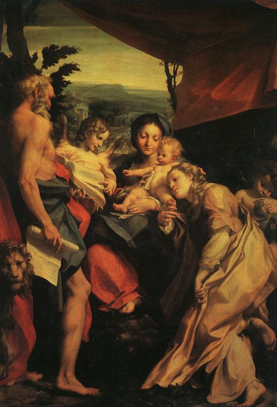 Correggio Madonna with St.Jerome oil painting picture