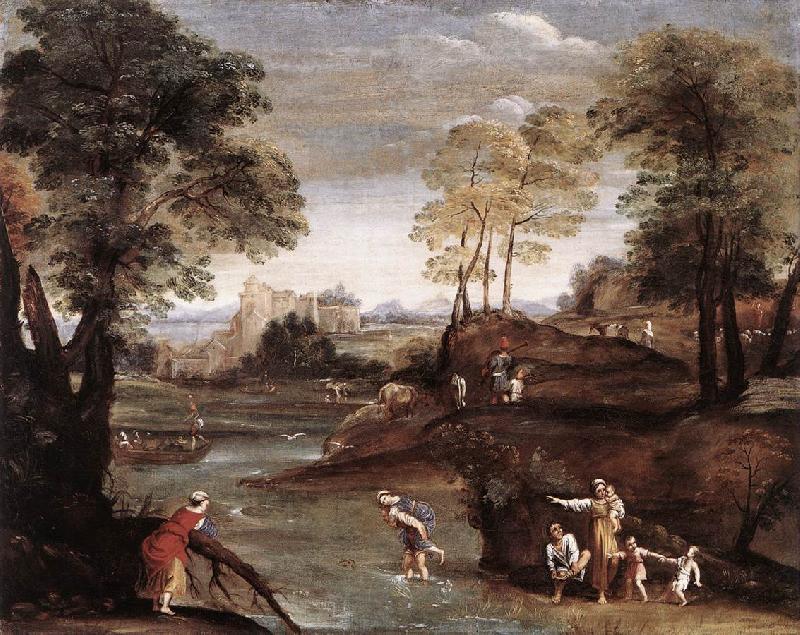 Domenichino Landscape with Ford dg oil painting picture