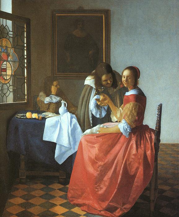 JanVermeer A Lady and Two Gentlemen oil painting picture