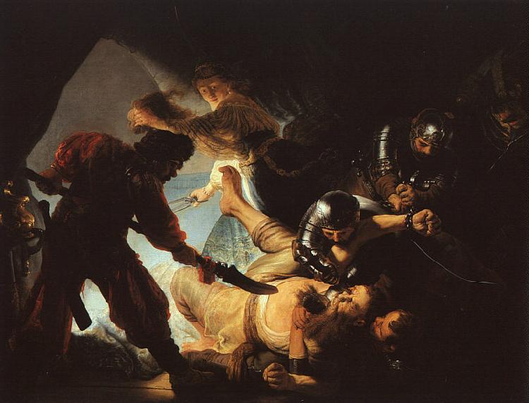 Rembrandt The Blinding of Samson oil painting picture