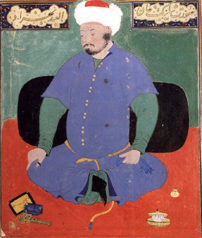 Bihzad Portrait of the Uzbek emir Shaybani Khan,seen here wearing a Sunni turban oil painting picture