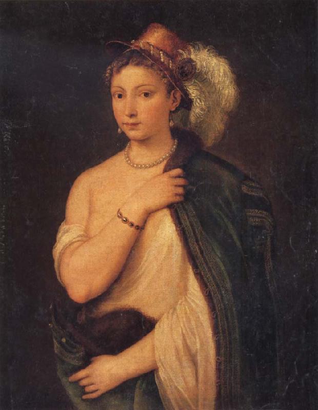 Titian Portrait of a Young Woman oil painting image