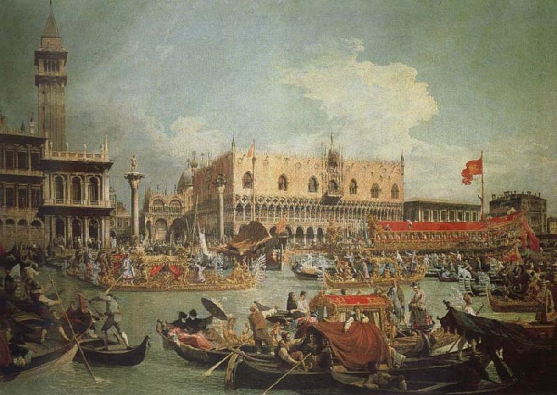 Canaletto The Bucintoro in Front of the Doges- Palace on Ascension Day oil painting picture