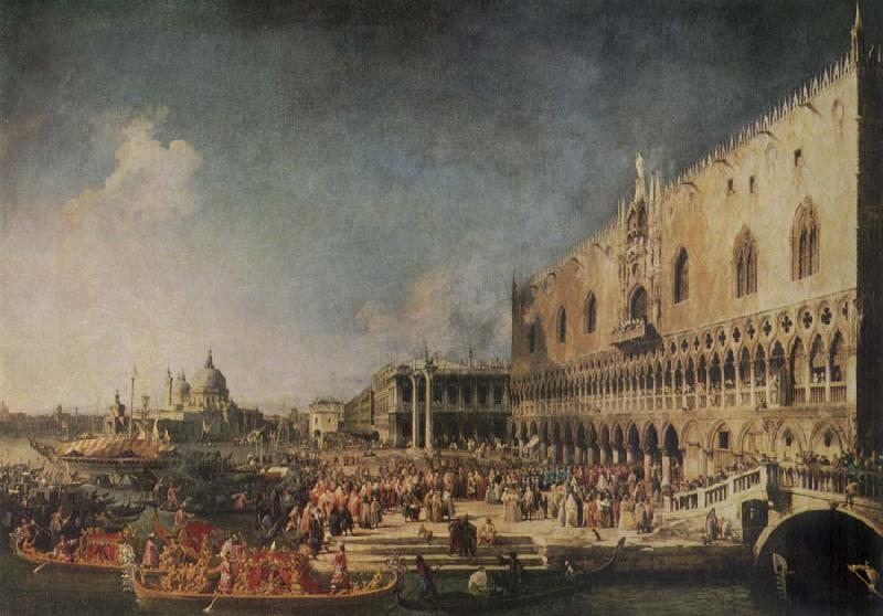 Canaletto The Arrival of the French Ambassador in Venice oil painting picture