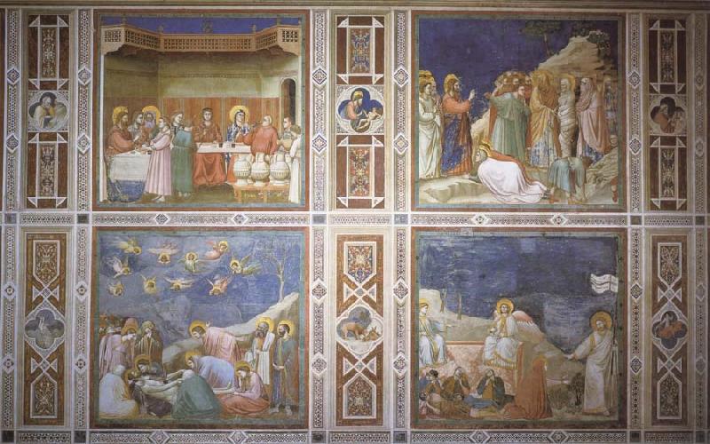 Giotto The wedding to Guns De arouse-king of Lazarus, De bewening of Christ and Noli me tangera oil painting picture