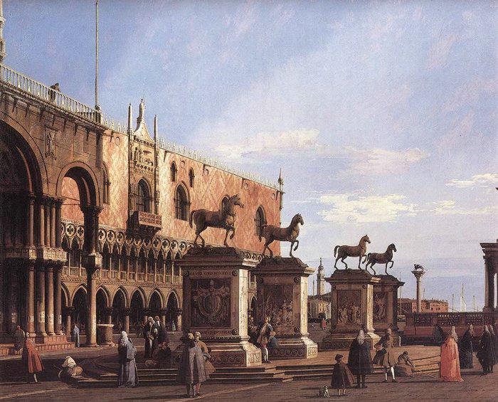 Canaletto The Horses of San Marco in the Piazzetta oil painting picture