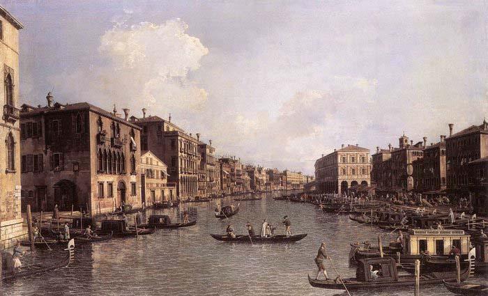 Canaletto Grand Canal: Looking South-East from the Campo Santa Sophia to the Rialto Bridge oil painting image