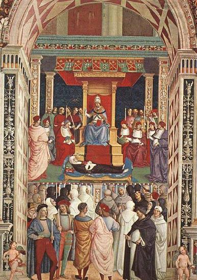 Pinturicchio Pope Aeneas Piccolomini Canonizes Catherine of Siena oil painting image