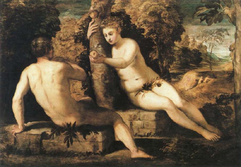 Tintoretto adam and eve oil painting image