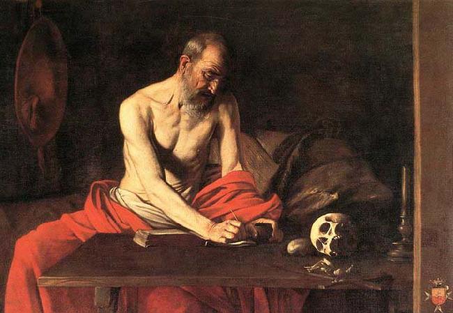 Caravaggio St Jerome 1607 Oil on canvas oil painting image