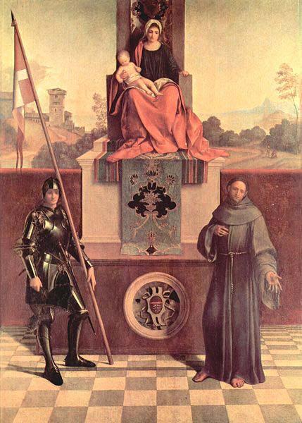 Giorgione The Castelfranco Madonna, before recent cleaning oil painting image