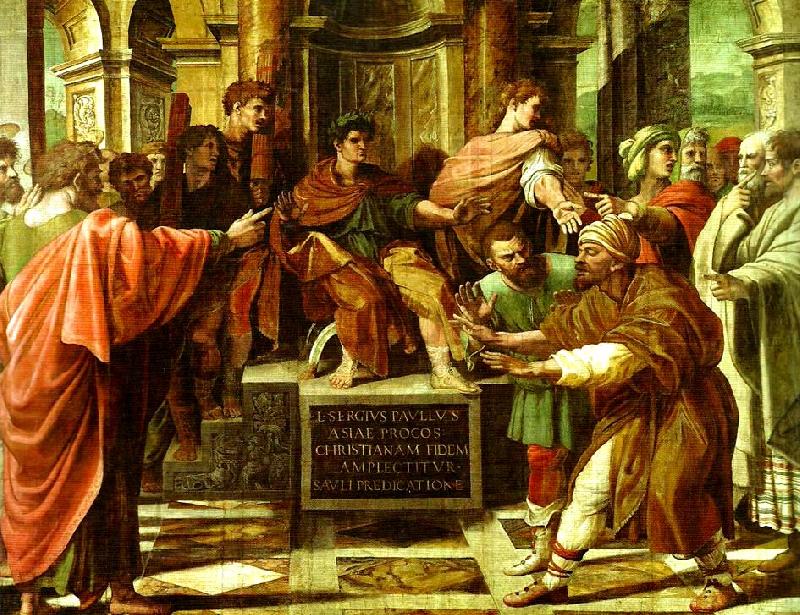 Raphael the convetsion of the proconsul sergius paulus oil painting picture