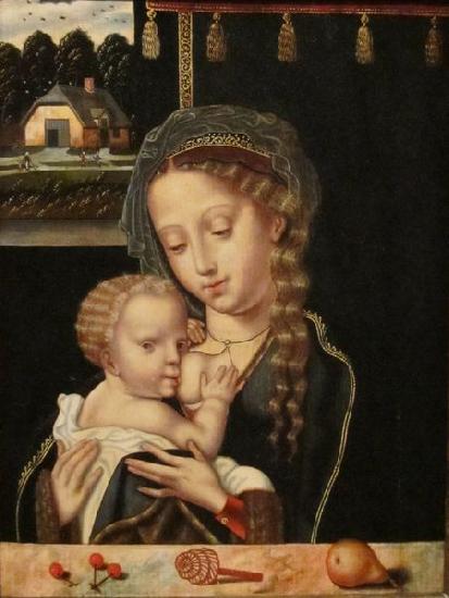 Anonymous Madonna and Child Nursing oil painting picture
