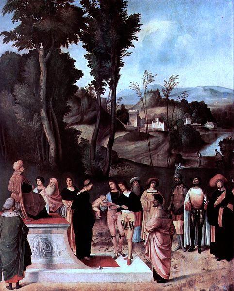 Giorgione Der Mosesknabe vor dem Pharao oil painting picture