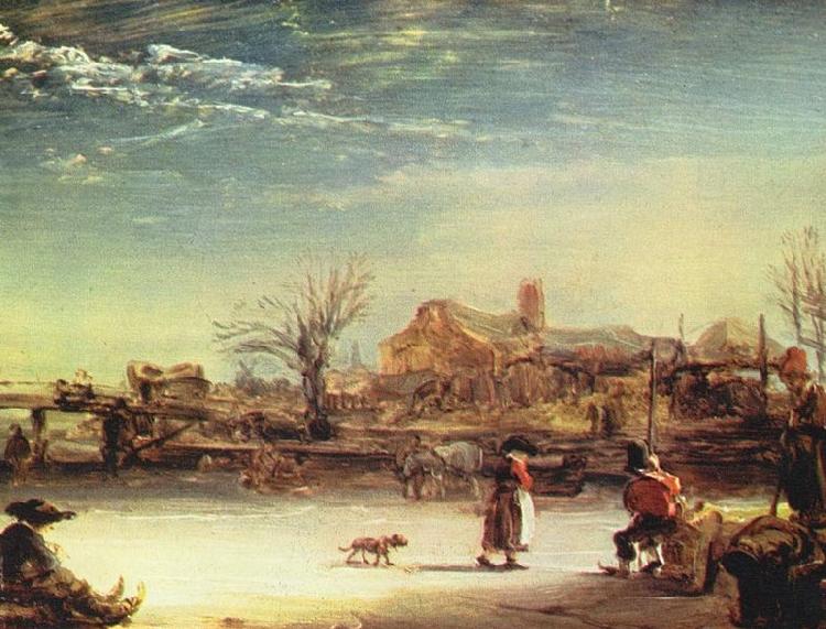 REMBRANDT Harmenszoon van Rijn Winterlandschaft oil painting image