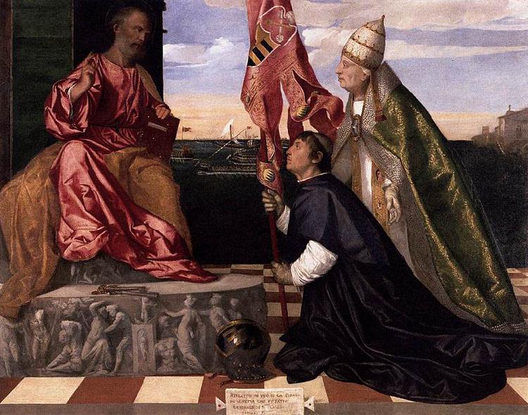 Titian Votivbild des Jacopo Pesaro oil painting picture