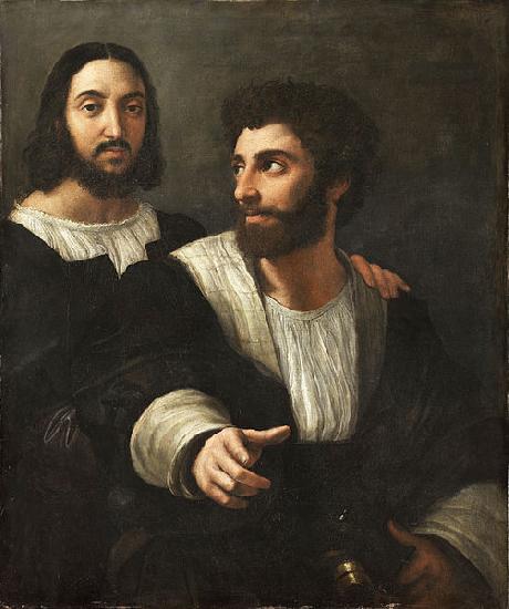 Raphael Self portrait with a friend oil painting image
