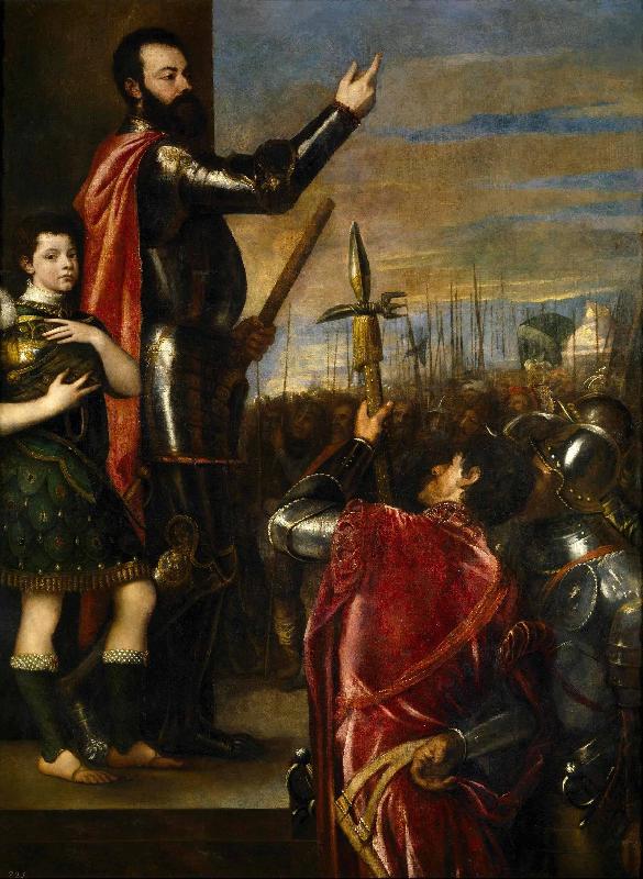 Titian Alfonso Avalos Addressing his Troops oil painting picture