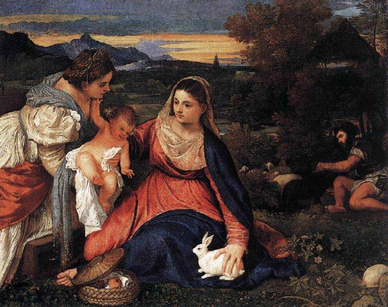 Titian Madonna of the Rabbit oil painting picture