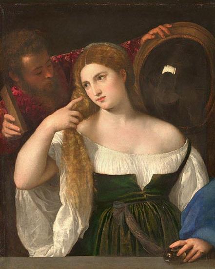 Titian Woman with a Mirror oil painting picture