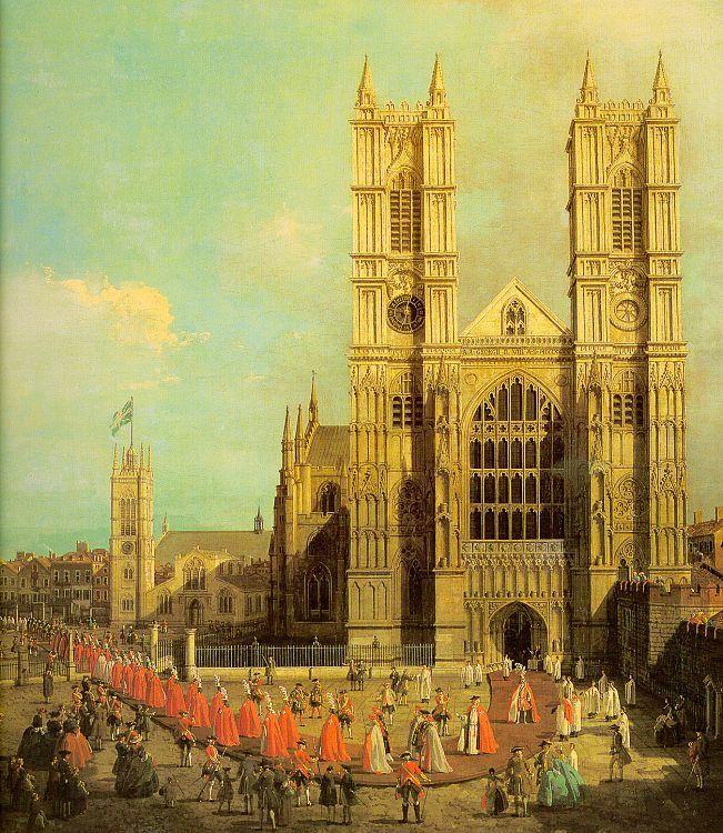 Canaletto London- Westminster Abbey with a Procession of the Knights of the Bath oil painting image