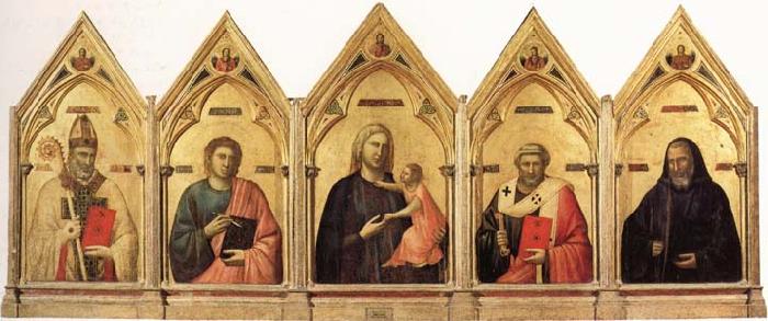 Giotto Madonna and Child with SS.Nicholas.john the Evangelist,Peter and Benedict oil painting picture