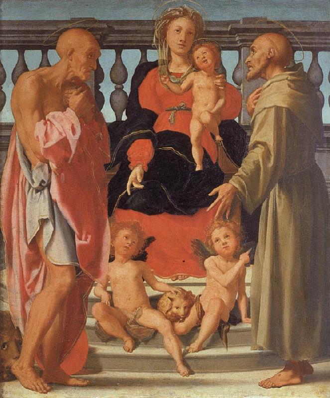 Pontormo Madonna and Child with SS.Jerome and Francis and Two Angels oil painting picture