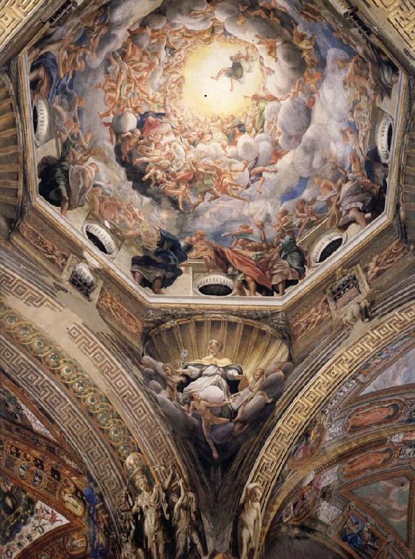 Correggio Partial view of the cupola with the pendentive depicting Saint Hilary oil painting picture