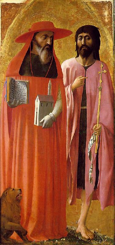 MASACCIO St Jerome and St John the Baptist oil painting picture