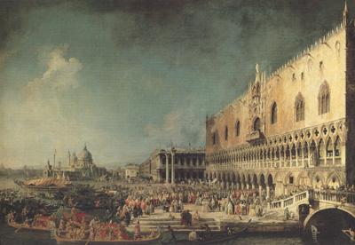 Canaletto Il ricevimento del'ambasciatore francese al Palazzo Ducale (mk21) oil painting picture