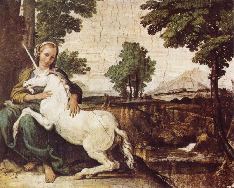 Domenichino The Maiden and the Unicorn oil painting image