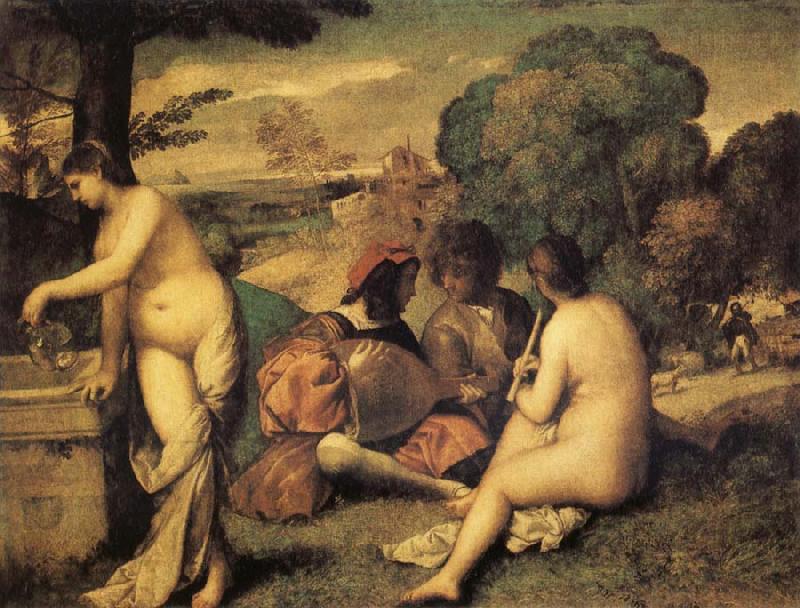 Giorgione Concert Champetre oil painting picture